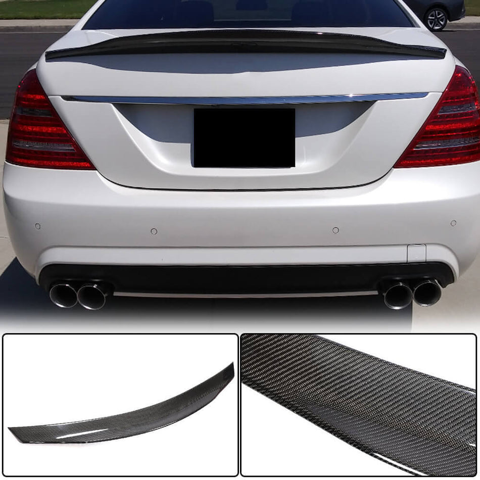 For Mercedes Benz S Class W221 Carbon Fiber Rear Trunk Spoiler Boot Wing Lip | S280 S300 S350 S400 S450 S500 550 S63 AMG