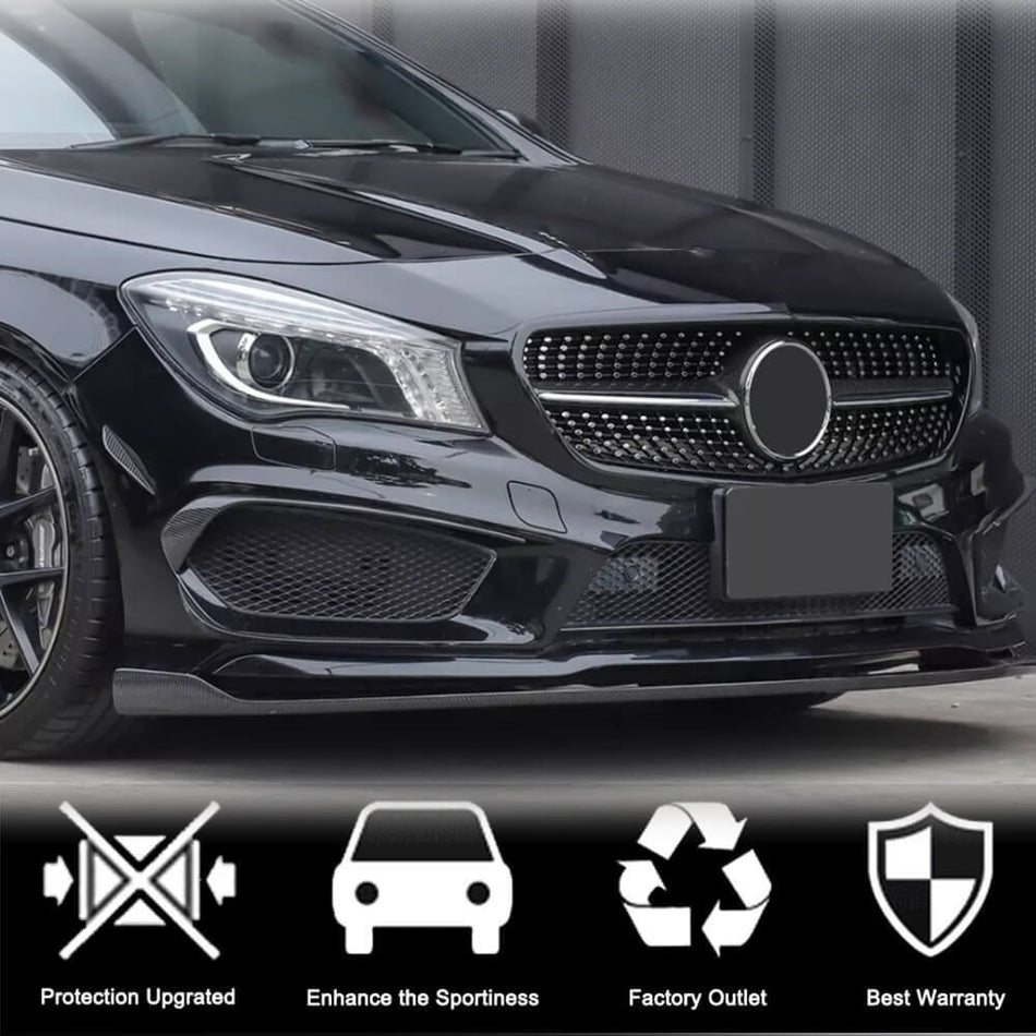 For Mercedes Benz (W117) C117 CLA45 AMG Pre-facelift Carbon Fiber Front Bumper Lip Chin Spoiler