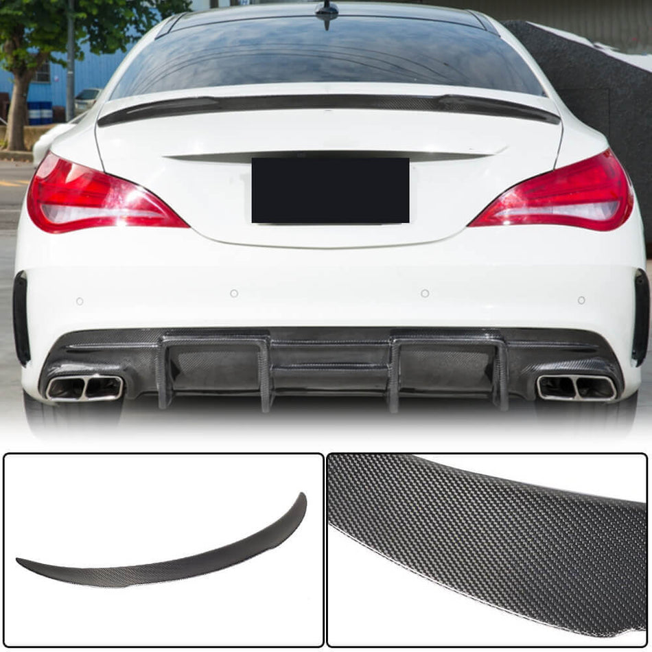 For Mercedes Benz (W117) C117 Carbon Fiber Rear Trunk Spoiler Boot Wing Lip | CLA180 CLA200 CLA220 CLA250 CLA260 CLA45 AMG