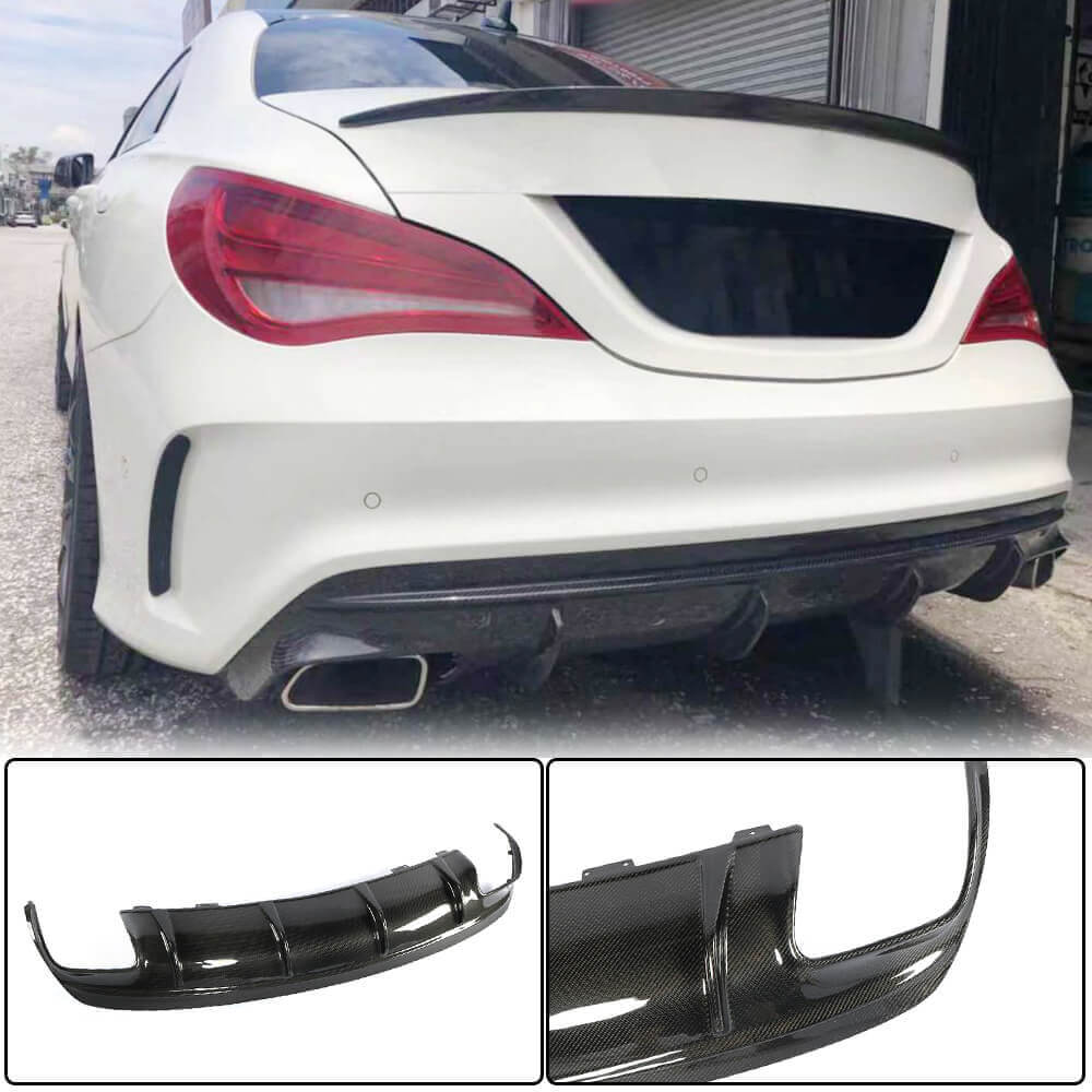 Mercedes Benz W117 CLA200 CLA45 Carbon Fiber Rear Bumper Diffuser Lip