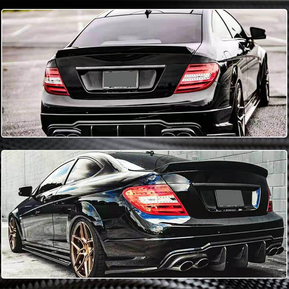 Benz Rear Boxy Mercedes Benz W204 C204 C63 Carbon Fiber Trunk Spoiler & Rear Wing Lip