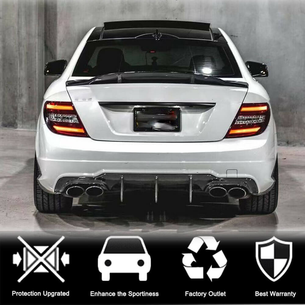 Mercedes-benz W204 C63 Facelift Carbon Fiber Big Fins Rear Diffuser