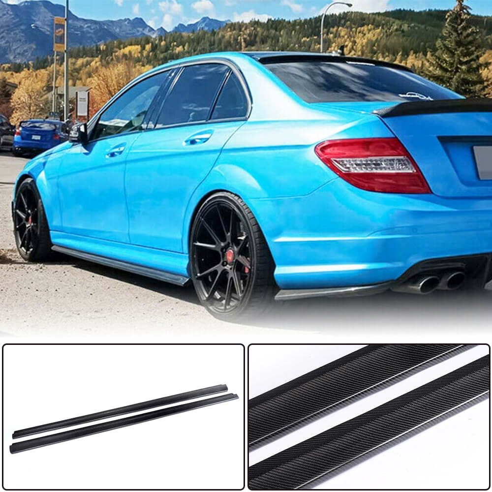 Mercedes Benz W204 C63 Carbon Fiber Side Skirts Lip| Exterior Mods ...