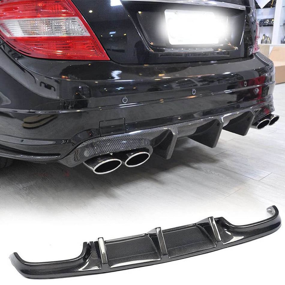 For Mercedes Benz W204 C63 AMG Pre-facelift Carbon Fiber Rear Bumper Diffuser Valance Lip