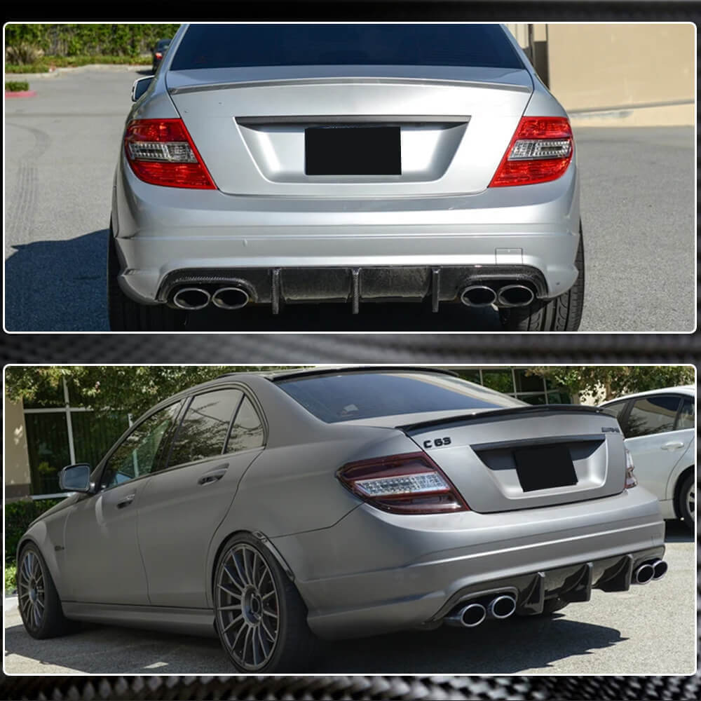 W204 Rear Mercedes Benz W204 C63 Carbon Fiber Rear Diffuser Lip | Exterior Mods ...