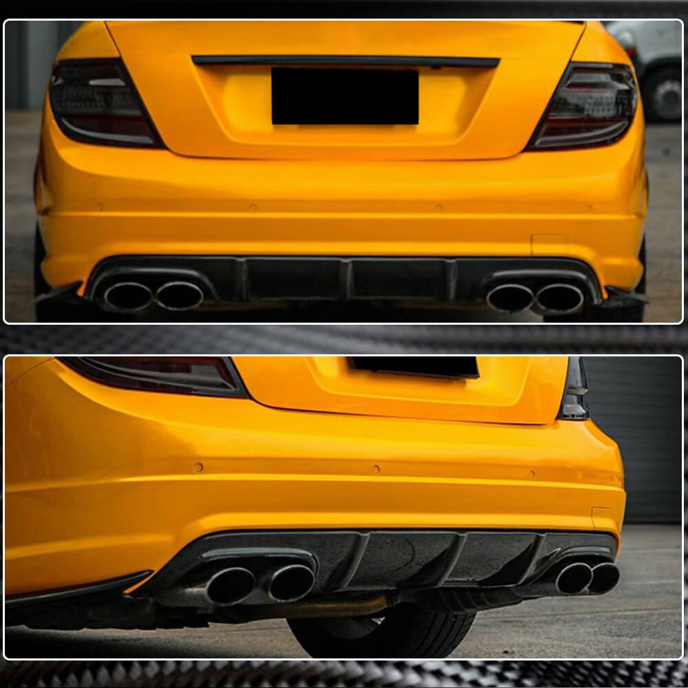 W204 Rear Mercedes Benz W204 C63 Carbon Fiber Rear Diffuser Lip | Exterior Mods