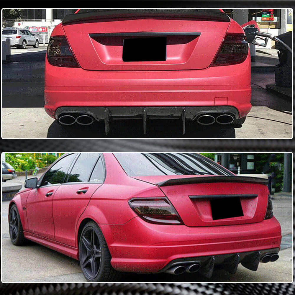 W204 Rear Mercedes Benz W204 C63 Pre-facelift Carbon Fiber Rear Diffuser Lip ...