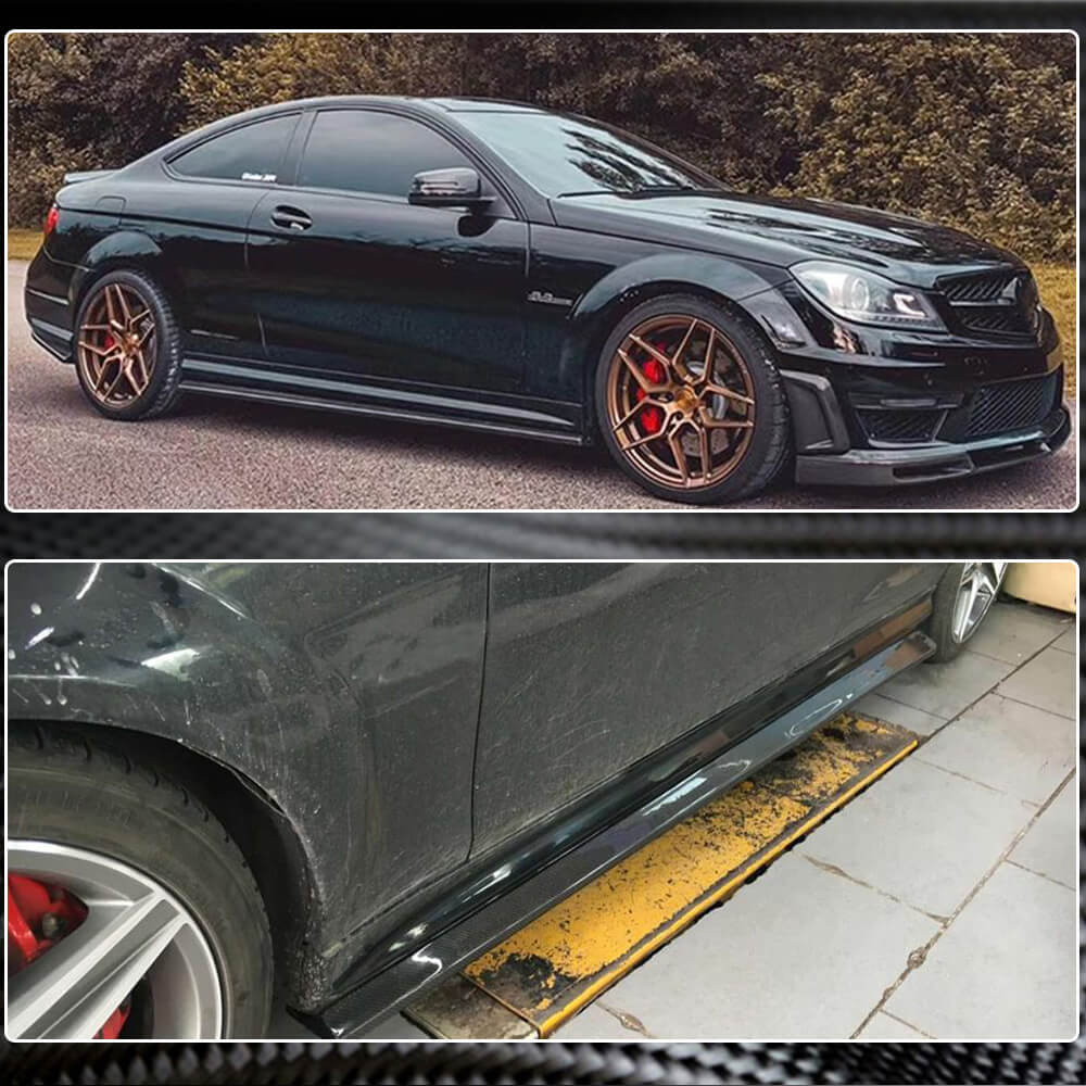 Mercedes Benz W204 C63 AMG 2008 2014 Side Skirts Carbon Fiber