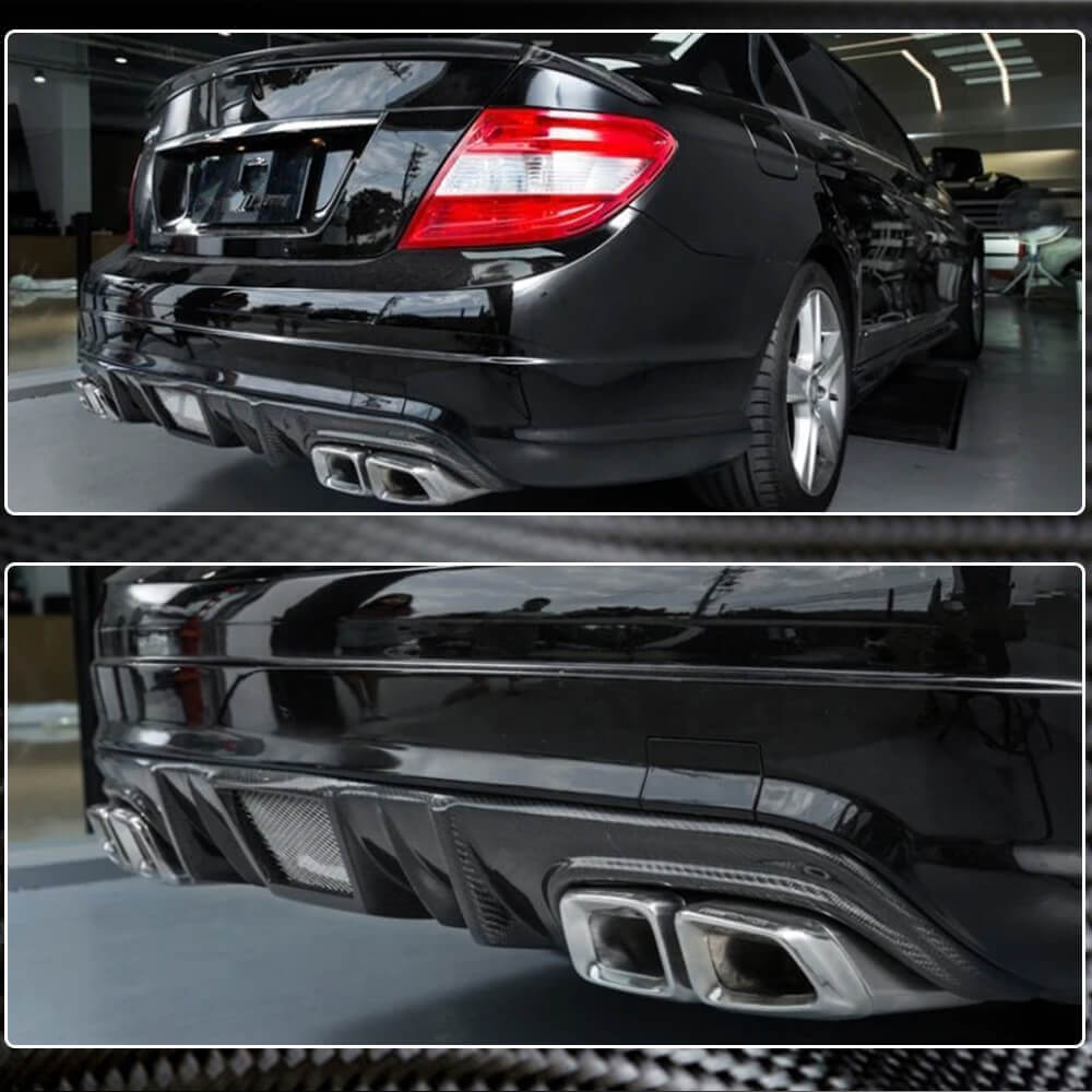 W204 Rear Mercedes Benz W204 C63 AMG Carbon Fiber Rear Diffuser | Exterior Mods