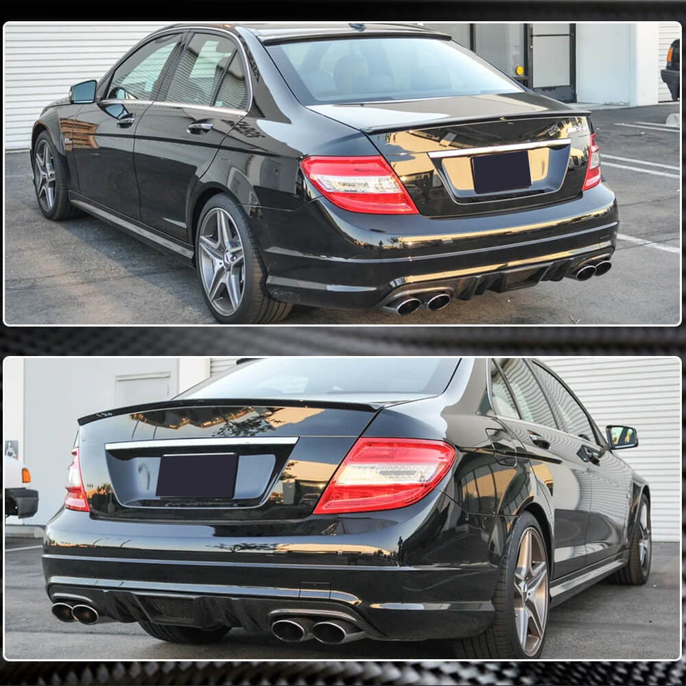 W204 Rear Mercedes Benz W204 C63 AMG Carbon Fiber Rear Diffuser | Exterior Mods