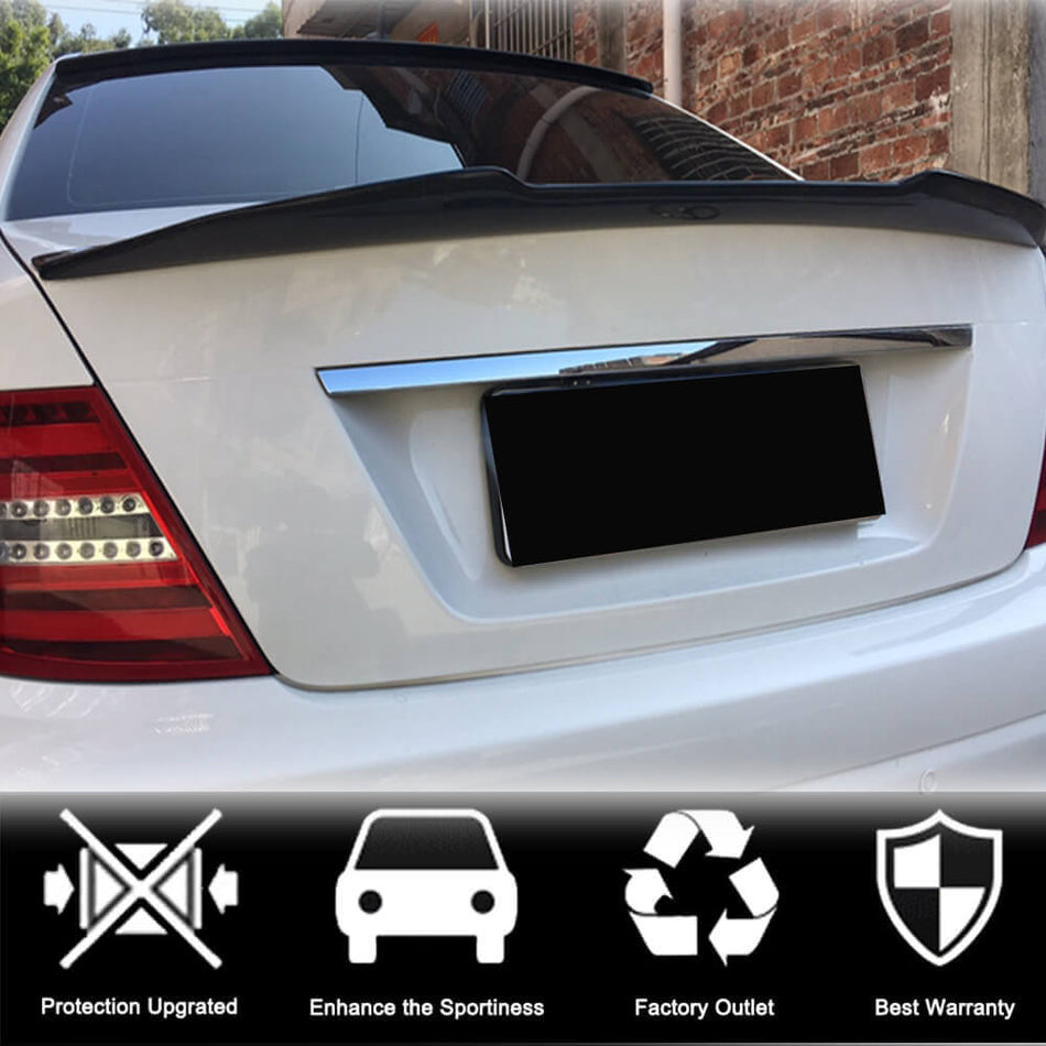 Mercedes Benz C Class W204 AMG Sedan 2007-2014 Rear Trunk Spoiler Carbon Fiber-Ahacarbon