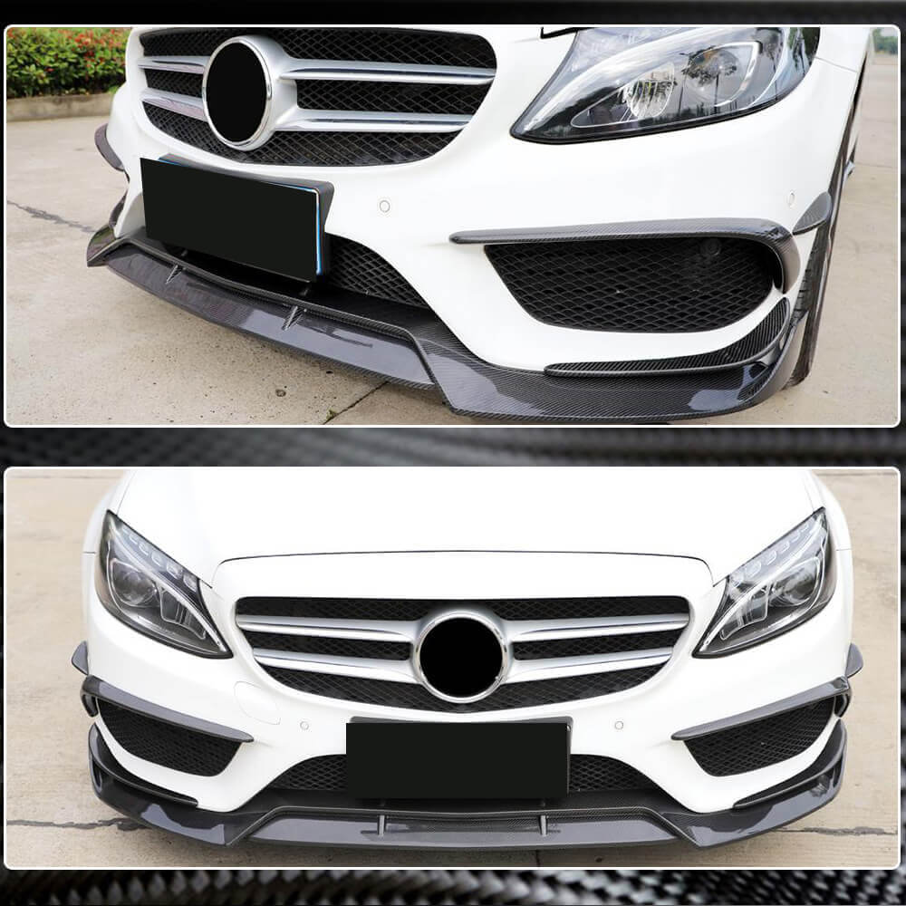 For 15-18 Mercedes-Benz C-Class W205 Unpainted Black