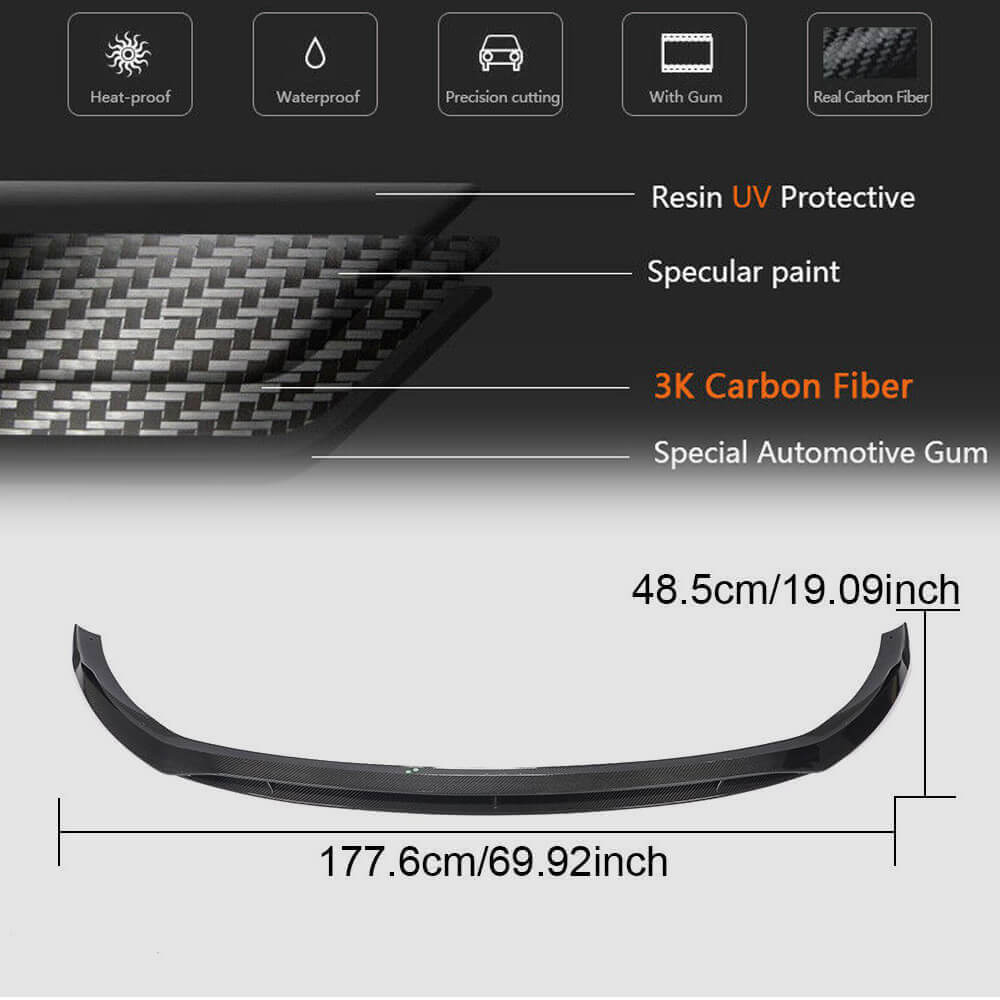 Voorspoiler Bumper Lip Lagere Splitter Voor Mercedes Voor Benz C-Klasse W205 Sport 2015-2018 2016 2017 C180 C200 C300 (Color : Carbon Fiber Look Voorspoiler Bumper Lip Lagere Splitter Voor Mercedes Voor Benz C-Klasse W205 Sport 2015-2018 2016 2017 C180 C200 C300 (Color : Carbon Fiber Look