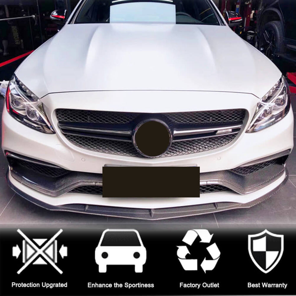 For Mercedes Benz W205 C205 A205 C63 AMG Pre-facelift Carbon Fiber Front Fog Lamp Air Vent Trims