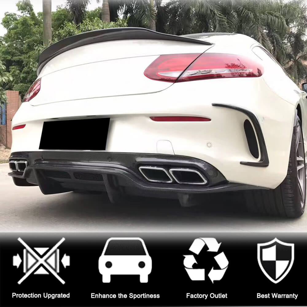 Get Mercedes Benz W205 C205 C63 Coupe Carbon Fiber Rear Diffuser Lip