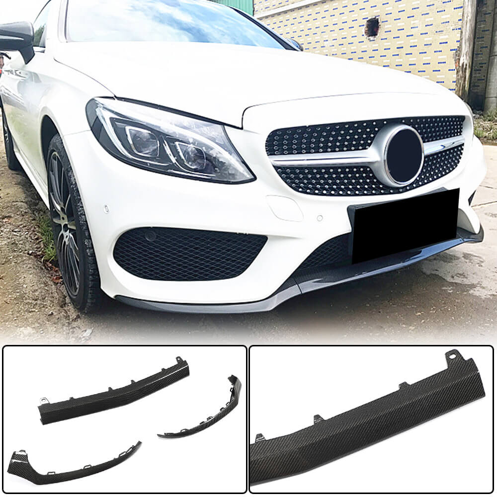 C-CLASS W205 C250 AMG Front Bumper Canard Set Carbon - - Specializes In Providing Carbon Fibre Parts And Accessories - Foto 3
