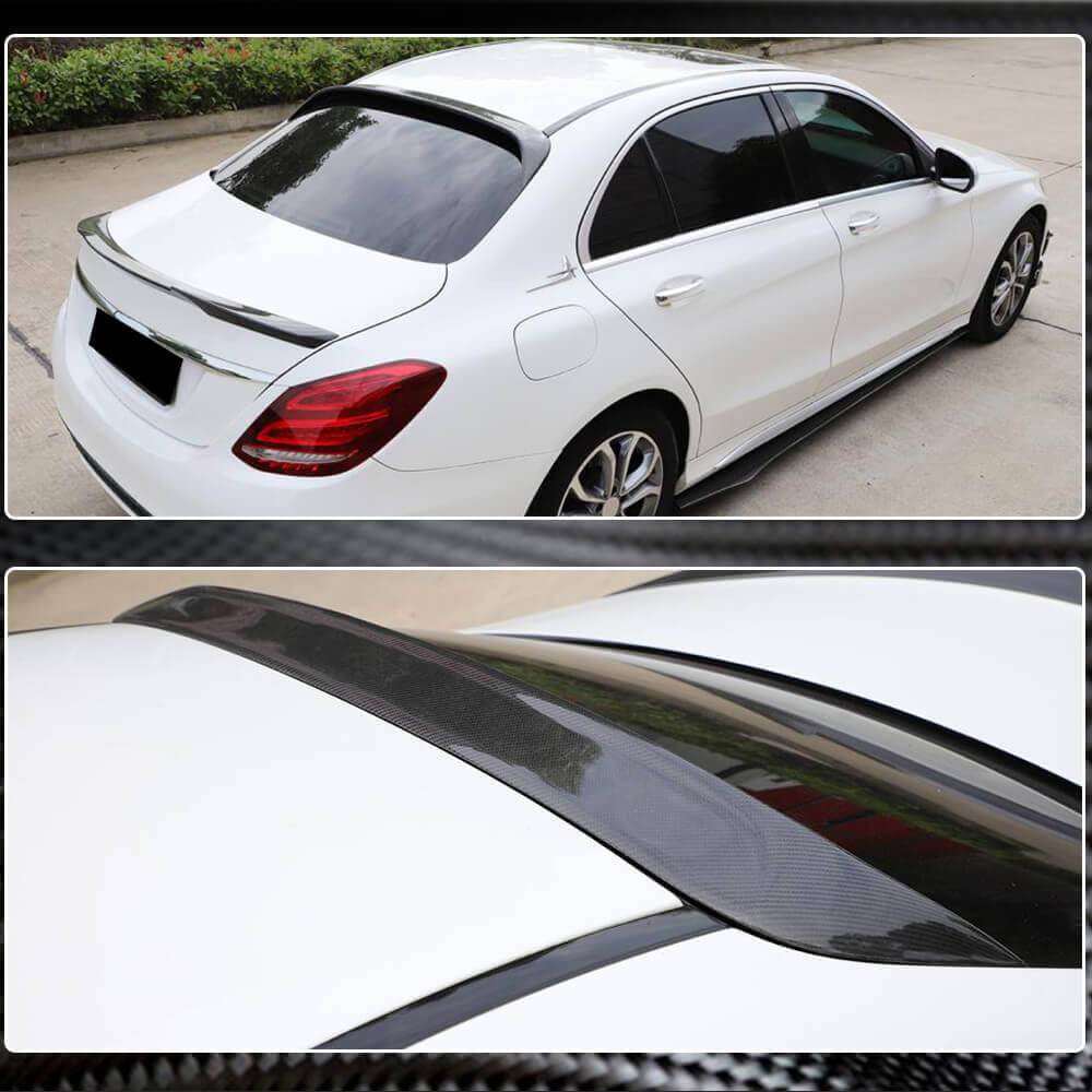 Mercedes Benz W205 Carbon Fiber Rear Roof Spoiler & Window Wing Lip