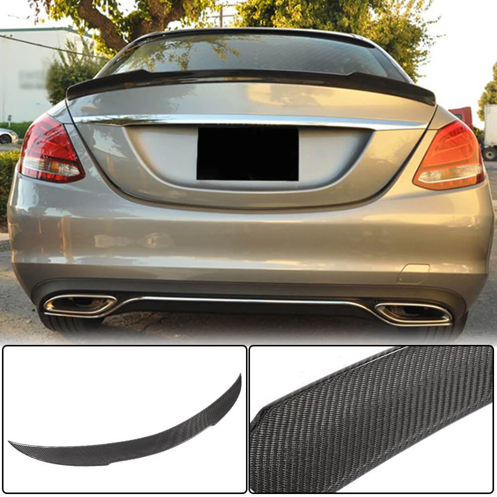 Mercedes Benz W205 Carbon Fiber Rear Trunk Spoiler Wing | FD Style