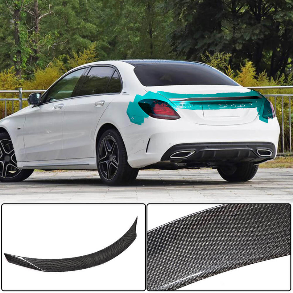For Mercedes Benz C Class W205 Carbon Fiber Rear Trunk Spoiler Wing Lip | C180 C200 C250 C300 C350 C400 C450 C63 S AMG
