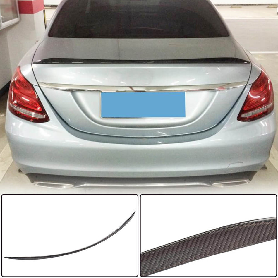 For Mercedes Benz C-Class W205 Carbon Fiber Rear Trunk Spoiler Wing Lip | C180 C200 C250 C300 C350 C400 C450 C63 S AMG