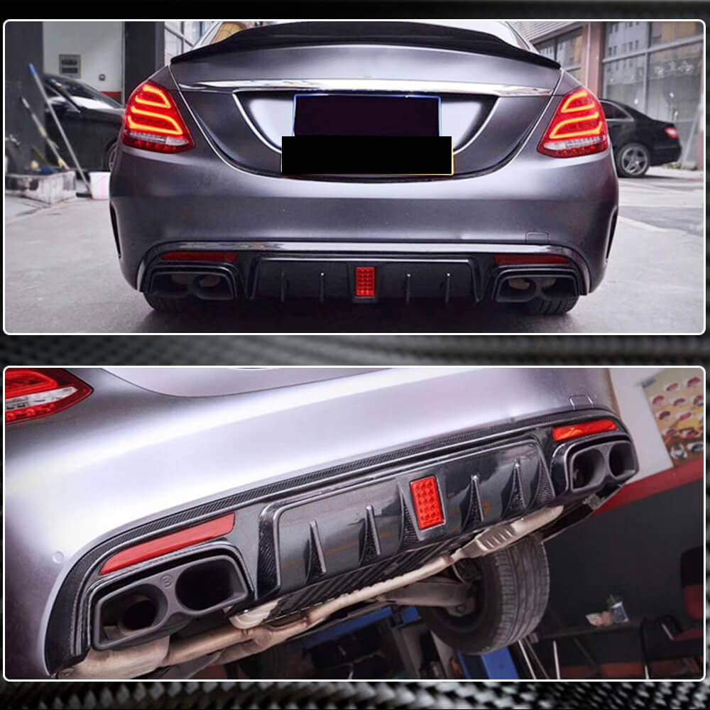 Mercedes Benz W205 C43 C63 C450 AMG Carbon Fiber Rear Bumper Diffuser