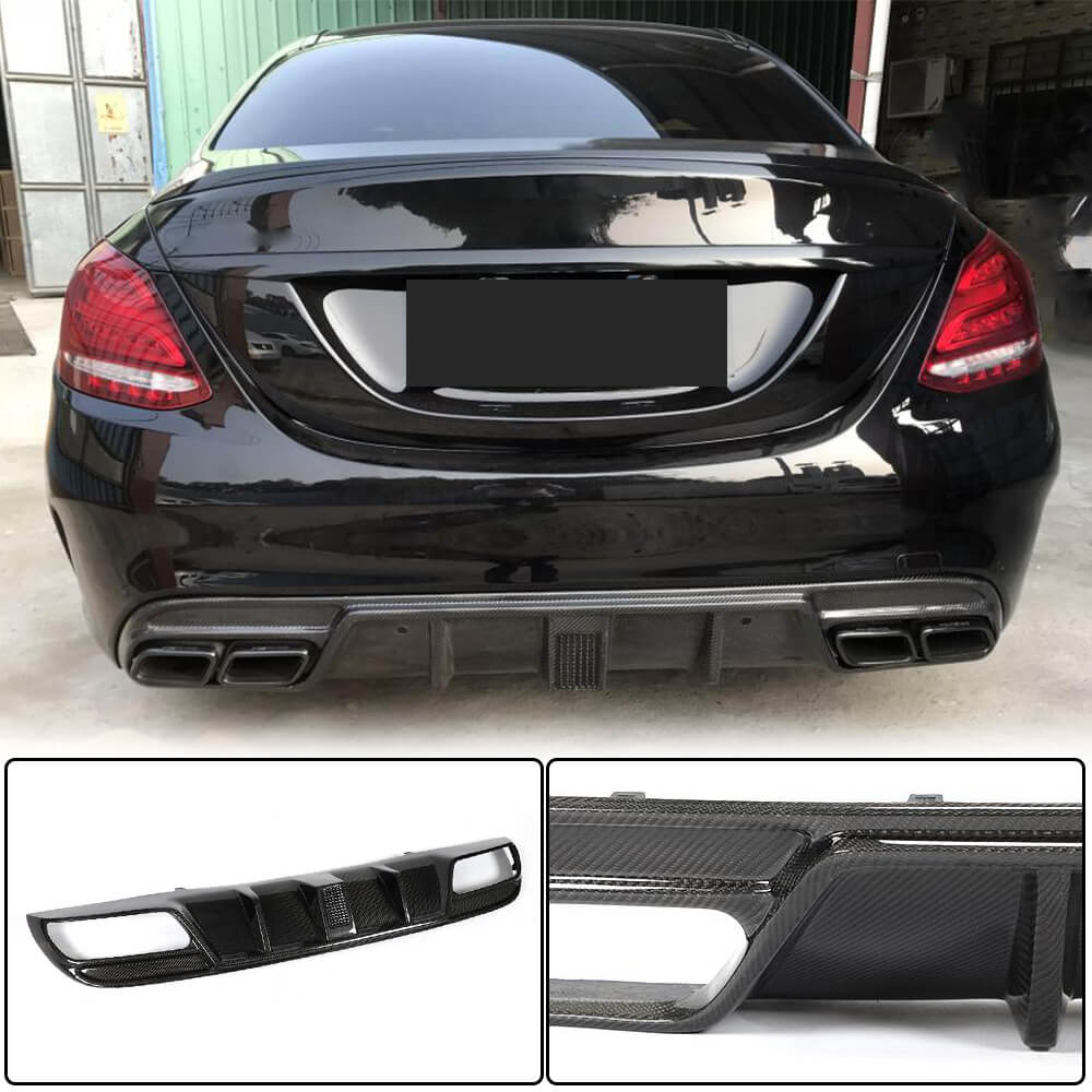 Mercedes-Benz W205 C43 C63 Carbon Fiber Rear Diffuser | Exterior Mods ...