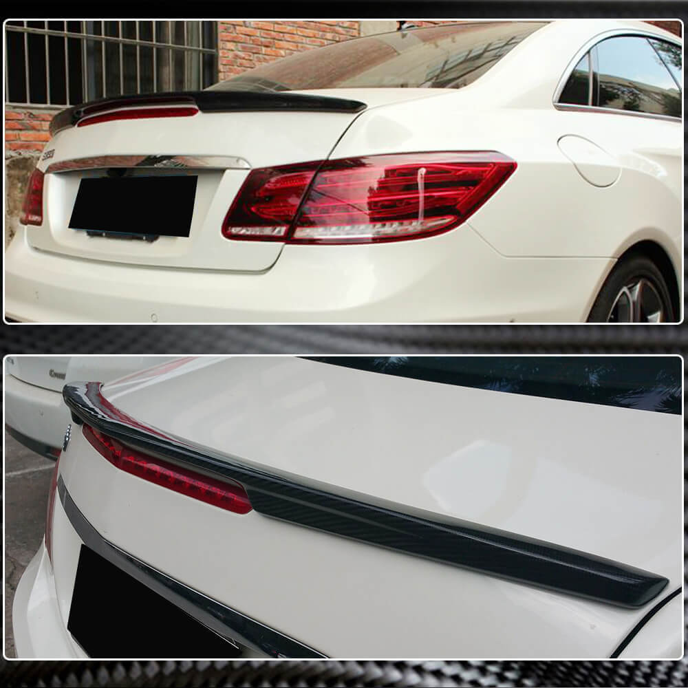 For Mercedes Benz E Class (W207) C207 Coupe Carbon Fiber Rear Trunk Spoiler  Boot Wing Lip | E200 E250 E300 E350 E400 E500 E550