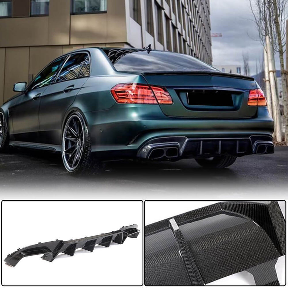 For Mercedes Benz  W212 E63 AMG Facelift Carbon Fiber Rear Bumper Diffuser Valance Lip