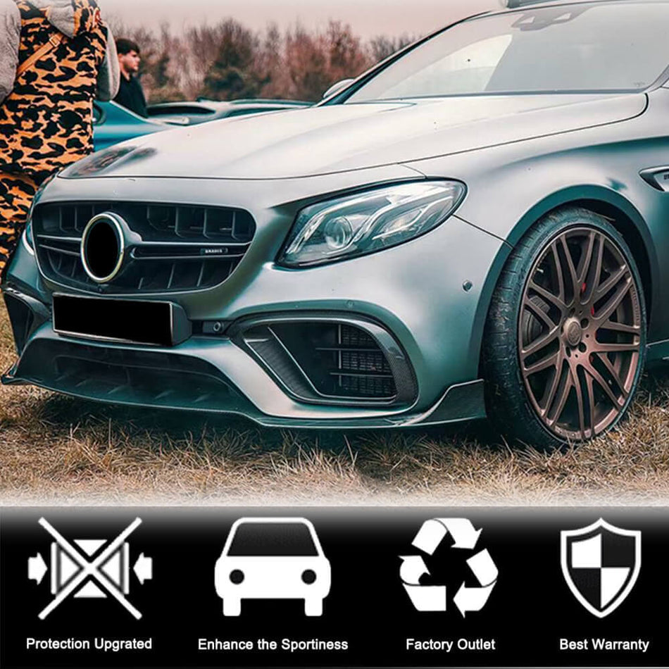 For Mercedes Benz E Class W213 E63 (S) AMG Carbon Fiber Front Bumper Lip Spoiler