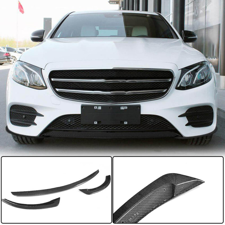 For Mercedes Benz W213 Sport E43 AMG Sedan Carbon Fiber Front Bumper Lip Chin Spoiler Body Kit