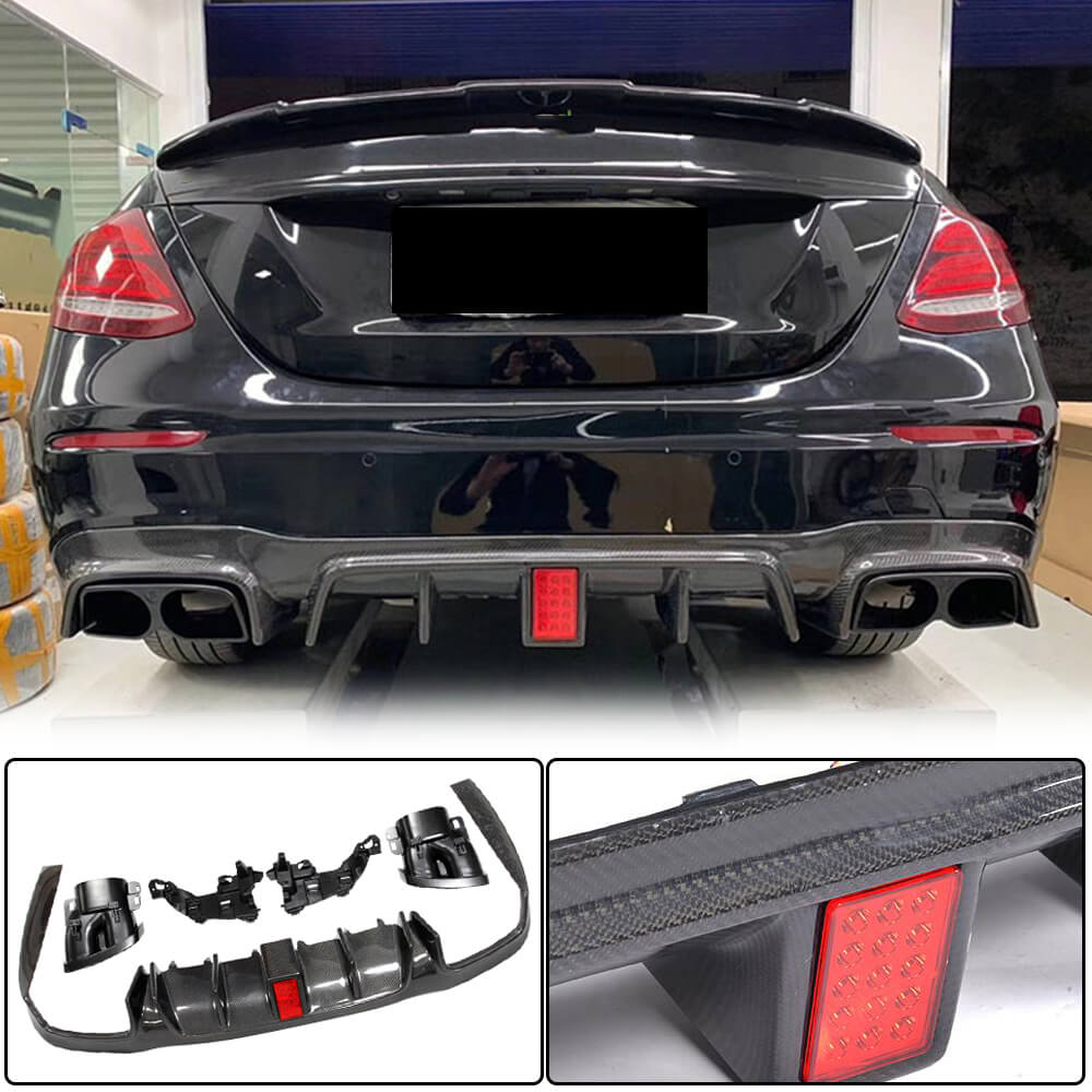 Benz Rear Mercedes Benz W213 E43 E53 E63 Carbon Fiber Rear Bumper Diffuser Lip