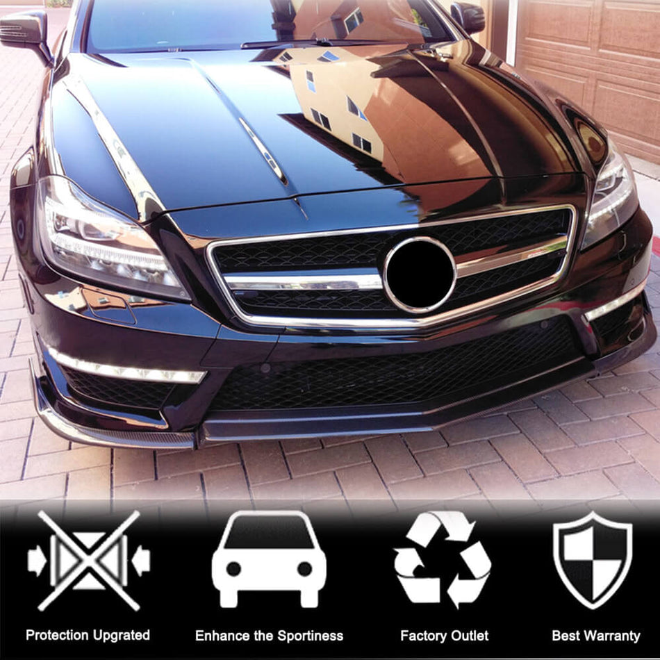 For Mercedes Benz CLS Class (W218) C218 CLS63 AMG Pre-facelift Carbon Fiber Front Bumper Lip Chin Spoiler Wide Body Kit