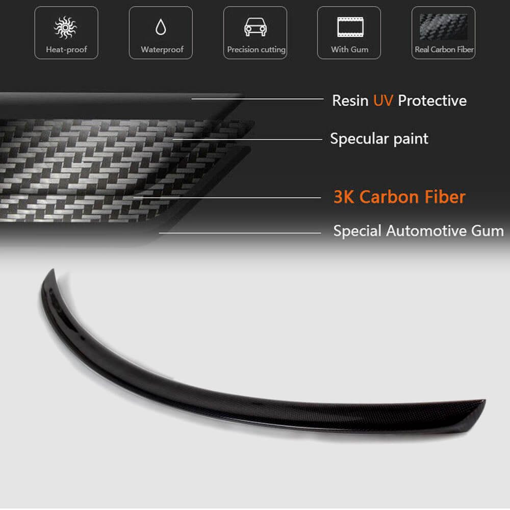 For Mercedes Benz W219 Sedan 06-10 Carbon Fiber Rear Trunk Spoiler Boot Wing Lip-Ahacarbon