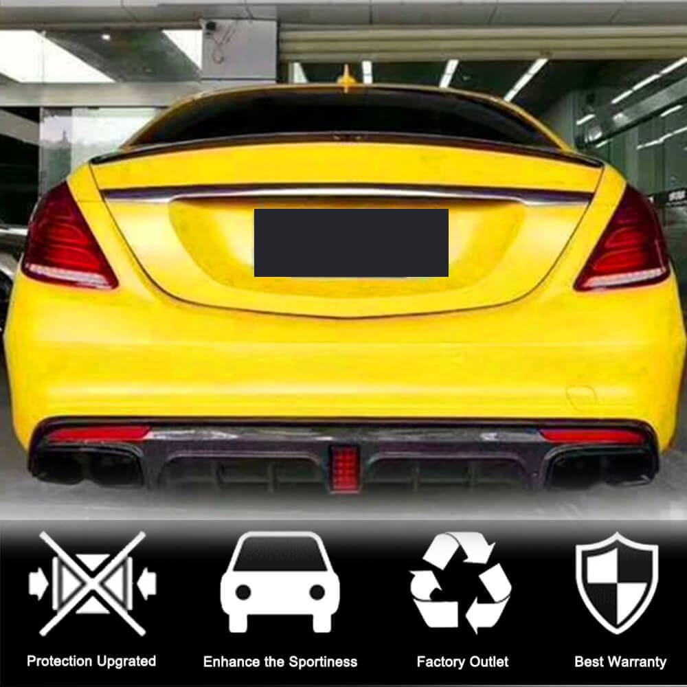 Mercedes Benz W222 S550 S63 S65 Carbon Fiber Rear Bumper Diffuser Lip