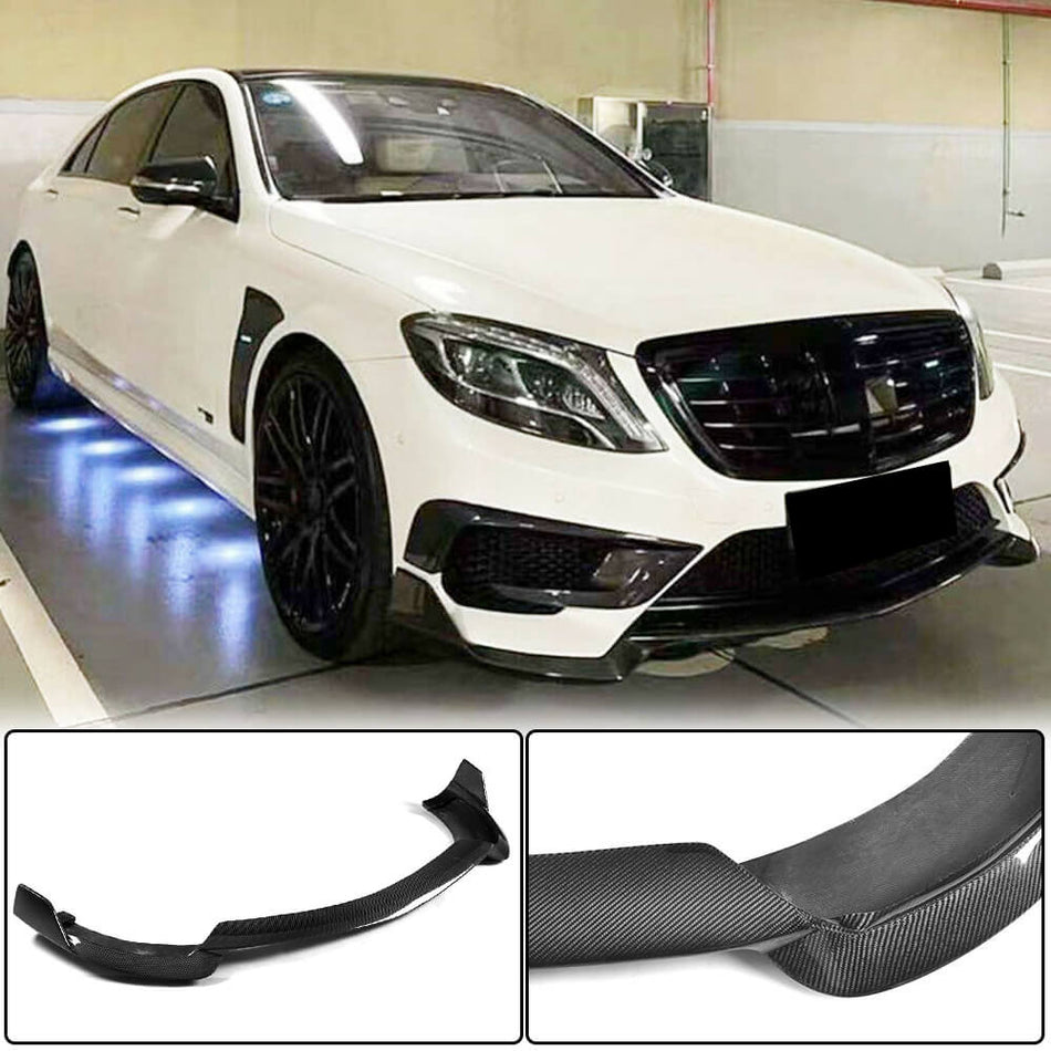 For Mercedes Benz W222 S63 AMG Pre-facelift Carbon Fiber Front Bumper Lip Chin Spoiler Wide Body Kit