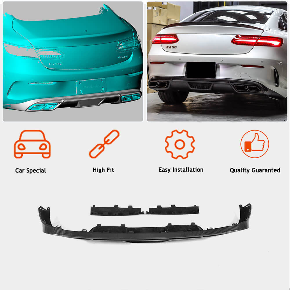 Mercedes Benz W238 C238 E300 E500 Carbon Fiber Rear Bumper Diffuser