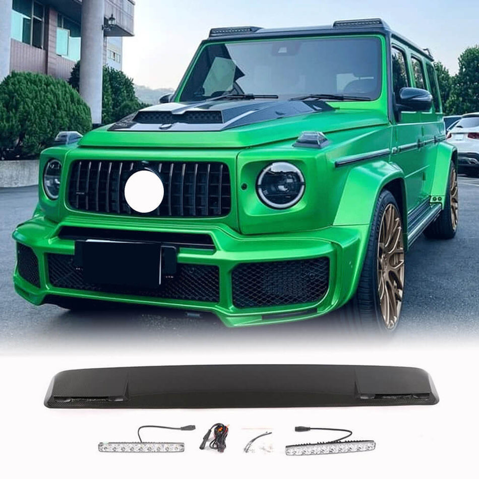 For Mercedes Benz W463 G500 G550 G63 AMG 2019UP Carbon Fiber Front Roof Spoiler Window Wing Lip
