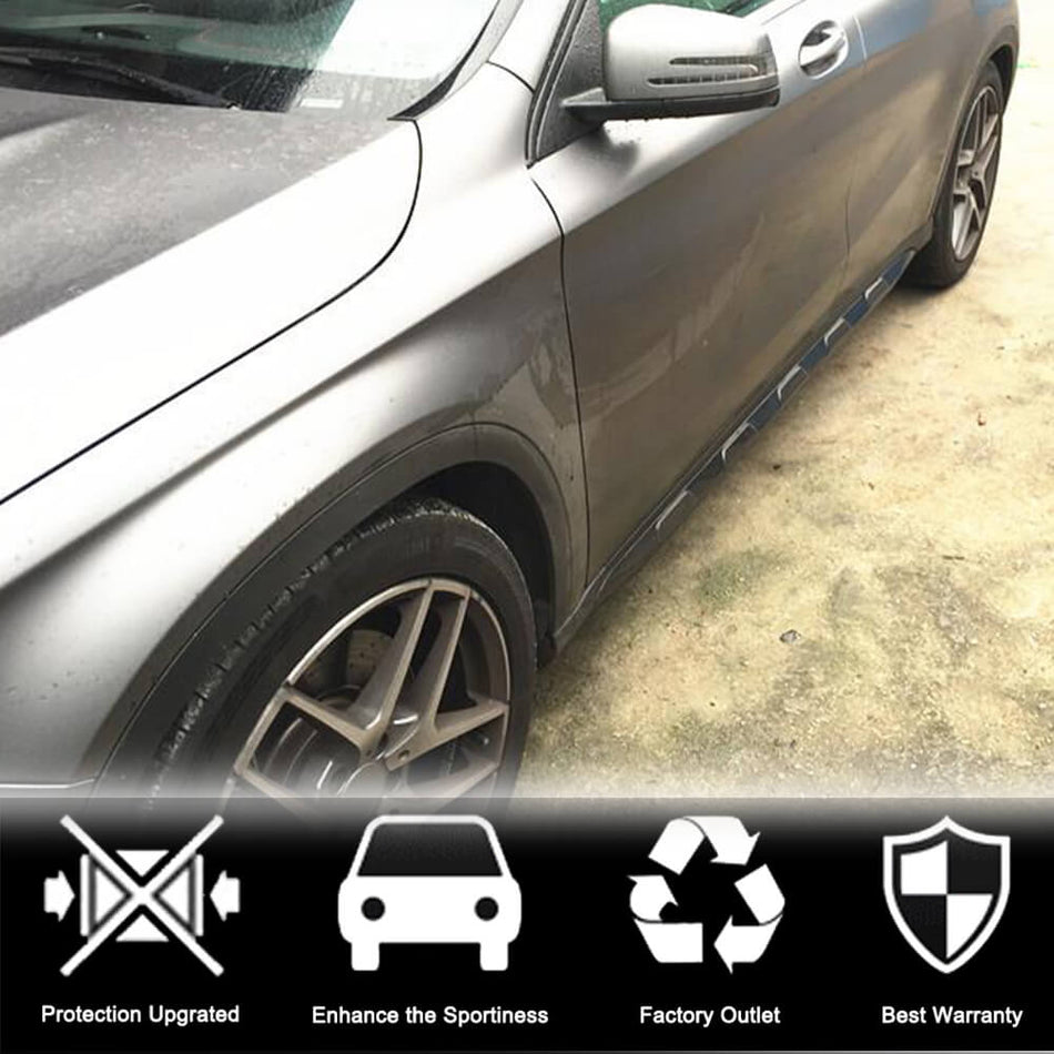 For Mercedes Benz X156 GLA45 AMG Pre-facelift Carbon Fiber Side Skirts Door Rocker Panels Extension Lip
