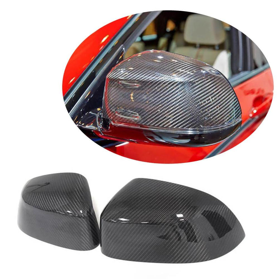 For BMW X3 F25 X4 F26 X5 F15 X6 F16 Carbon Fiber Replacement Rear Side Mirror Cover Caps Pair