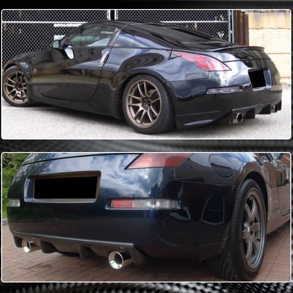 350z Custom Rear Nissan 350Z Carbon Fiber Rear Bumper Diffuser Lip | Exterior Mods