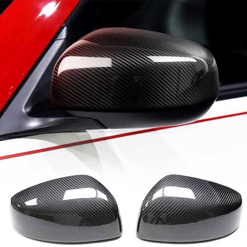 For Nissan 370Z Z34 2009-2019 Dry Carbon Fiber Add-on Side Rearview Mirror Cover Caps Pair