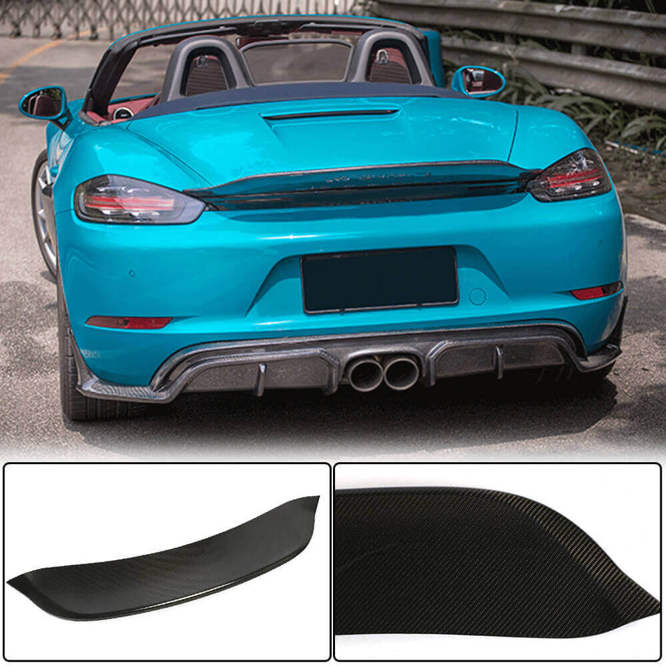 For Porsche 718 (982) Boxster Carbon Fiber Rear Trunk Spoiler Boot Wing Lip