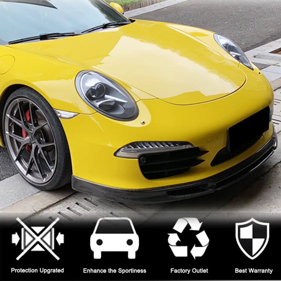 For Porsche 911 991 991.2 Carrera 2012-2015 Carbon Fiber Front Bumper Lip Spoiler Wide Body Kit