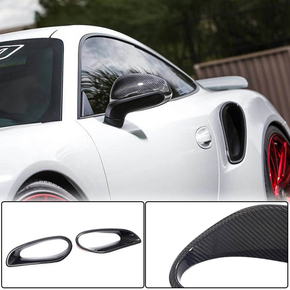 For Porsche 911 Turbo S 2014-2016 Dry Carbon Fiber Side Air Ducts Intake Fender Scoops Vent