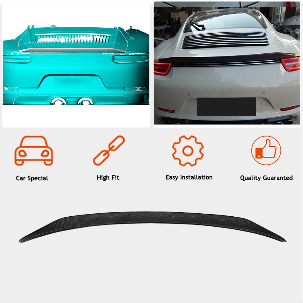 Porsche 911 991 Carbon Fiber Rear Spoiler | Trunk Boot Wing Lip – Ahacarbon