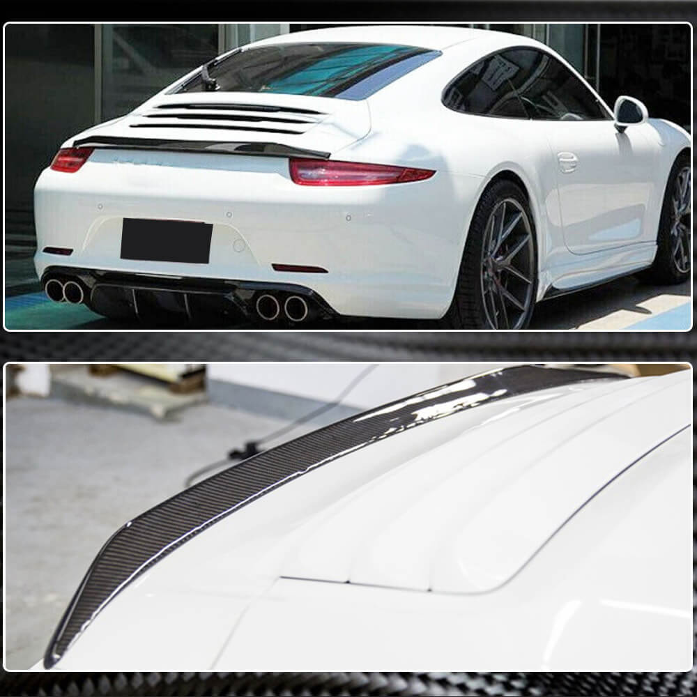 991 Rear Porsche 911 991 Carbon Fiber Rear Spoiler | Trunk Boot Wing Lip – Ahacarbon