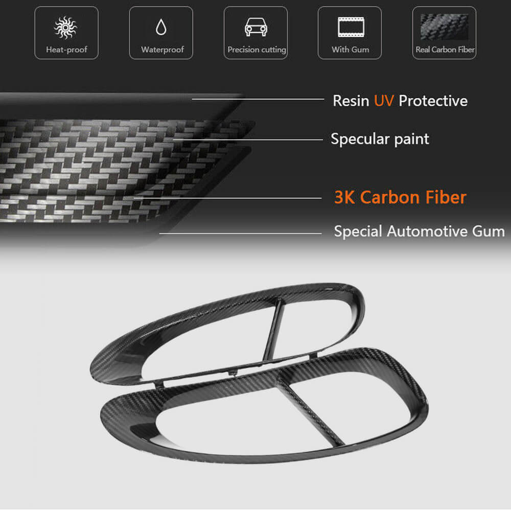 Porsche 981 Boxster Carbon Fiber Side Air Intake Grill Fender Vents