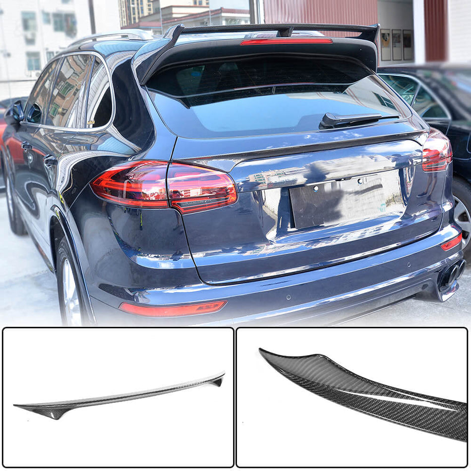 For Porsche Cayenne 958 Carbon Fiber Rear Middle Spoiler Window Wing Lip