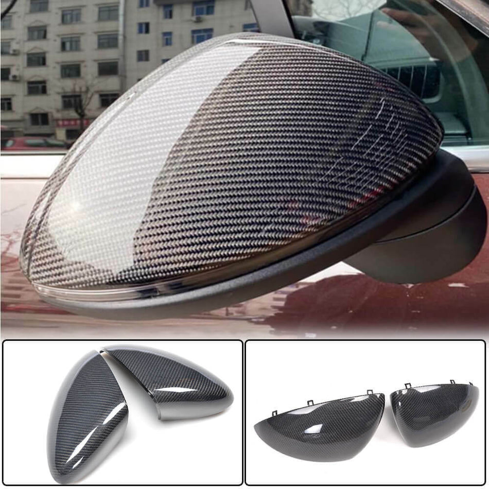 For Porsche Cayenne 958 2011-2014 Carbon Fiber Replacement Side Mirror Cover Caps Pair