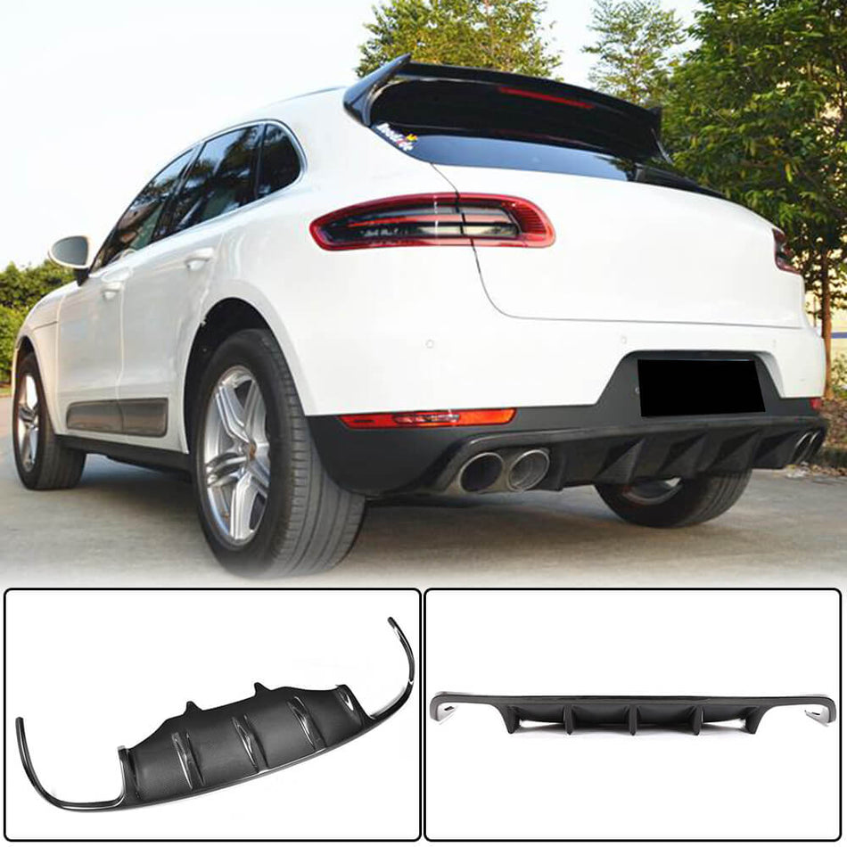 For Porsche Macan Carbon Fiber Rear Bumper Diffuser Valance Lip